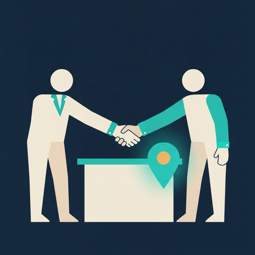 A friendly local meeting between a Kodie team member and a Bristol business owner